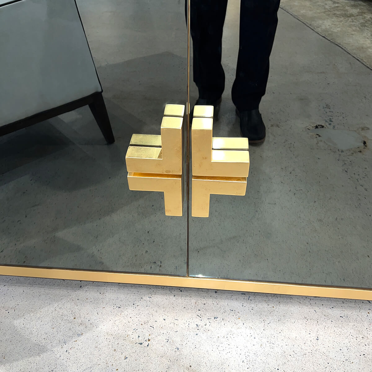 Hollywood Regency Smoked Credenza - English Georgian America