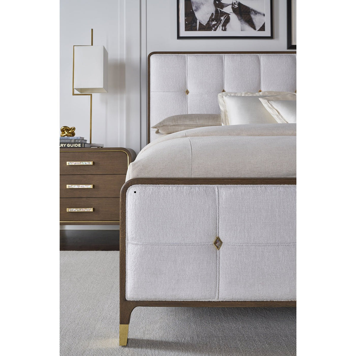 Hollywood Regency Upholstered King Bed - English Georgian America