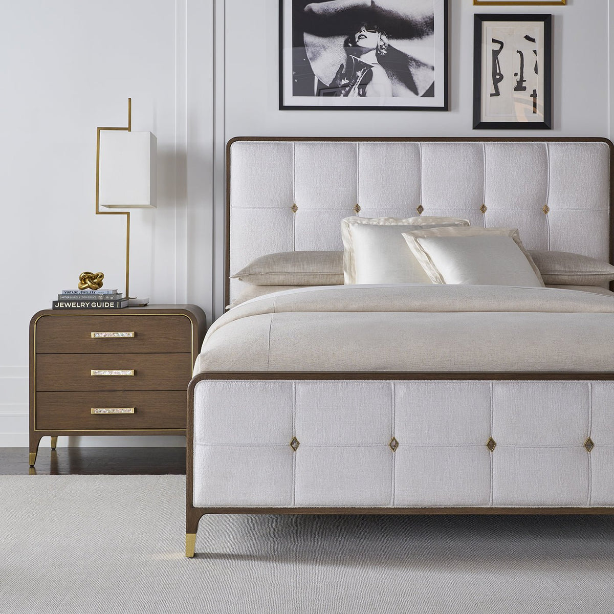Hollywood Regency Upholstered King Bed - English Georgian America