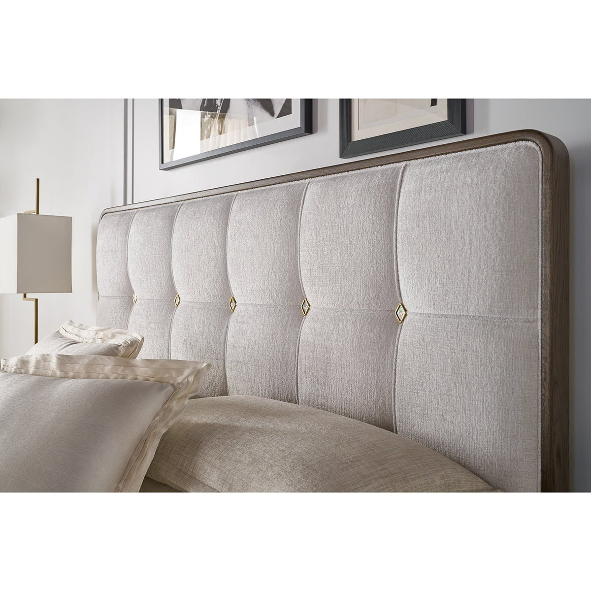 Hollywood Regency Upholstered King Bed - English Georgian America