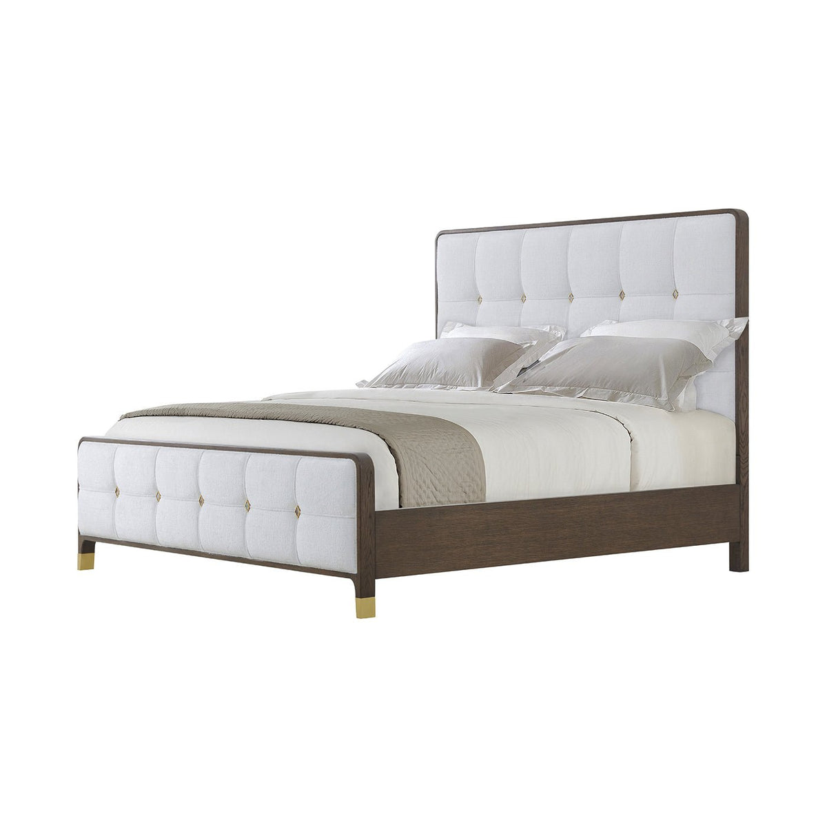 Hollywood Regency Upholstered King Bed - English Georgian America