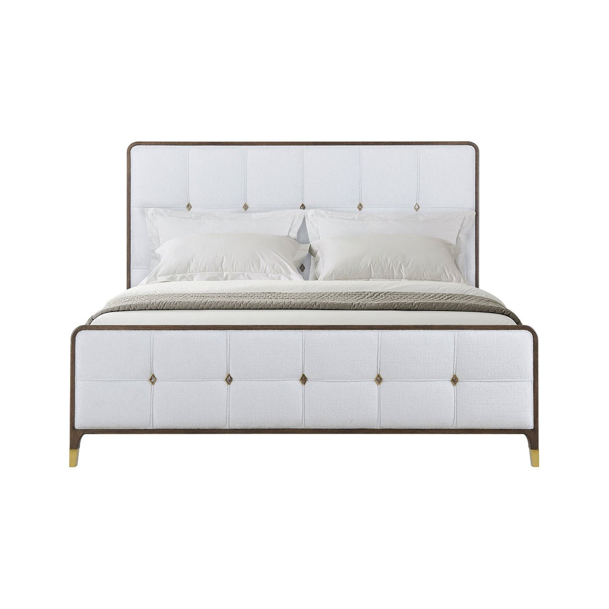 Hollywood Regency Upholstered King Bed - English Georgian America