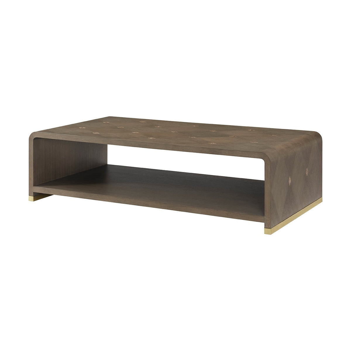 Hollywood Regency Waterfall Coffee Table - Dark Finish - English Georgian America