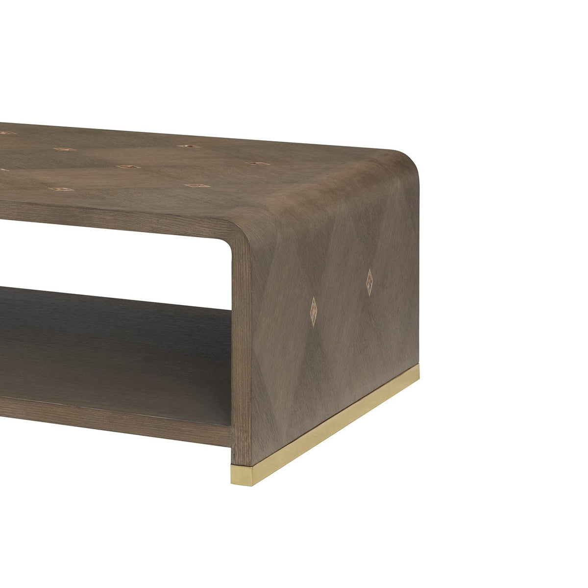 Hollywood Regency Waterfall Coffee Table - Dark Finish - English Georgian America