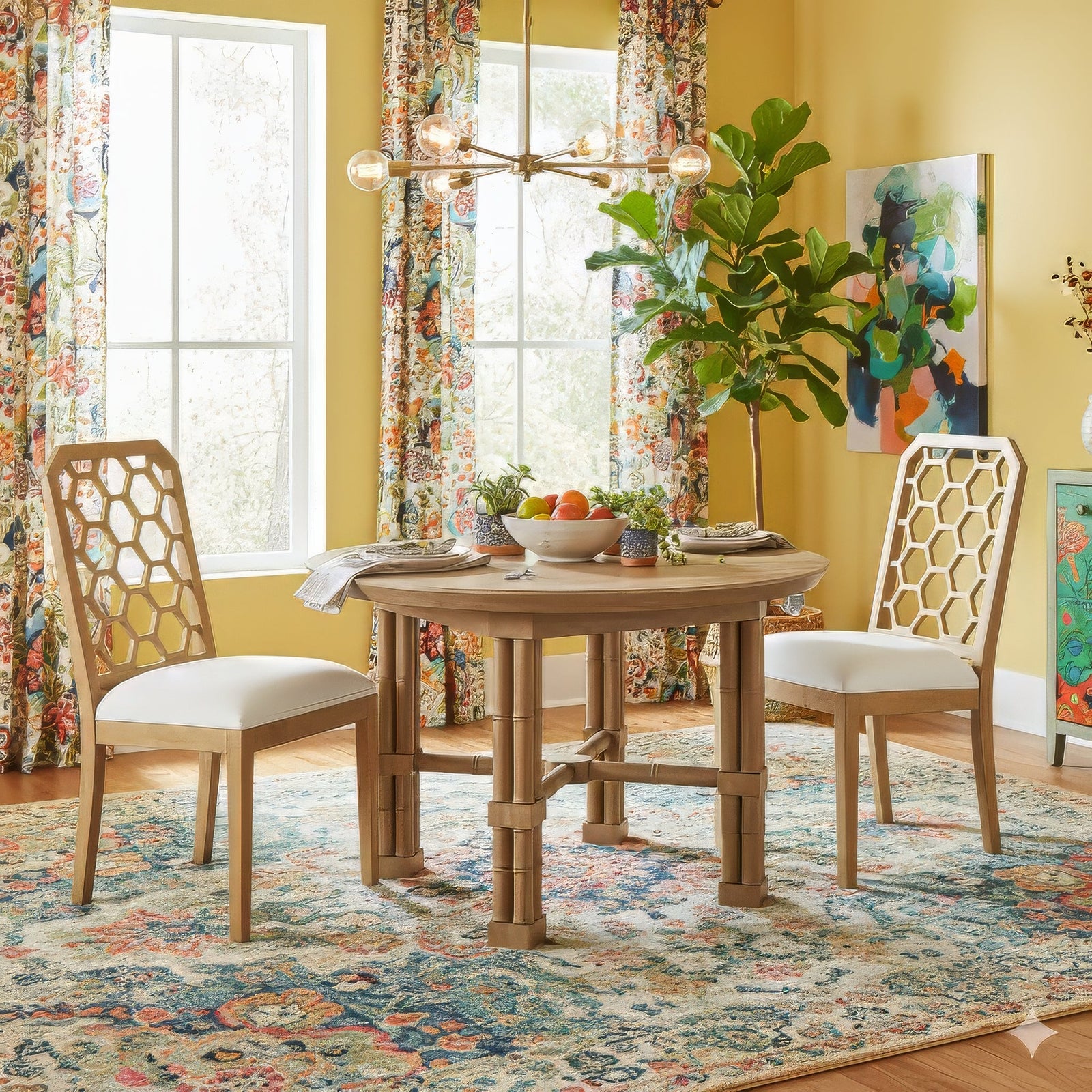 Honeycomb Back Mahogany Dining Chair - English Georgian America