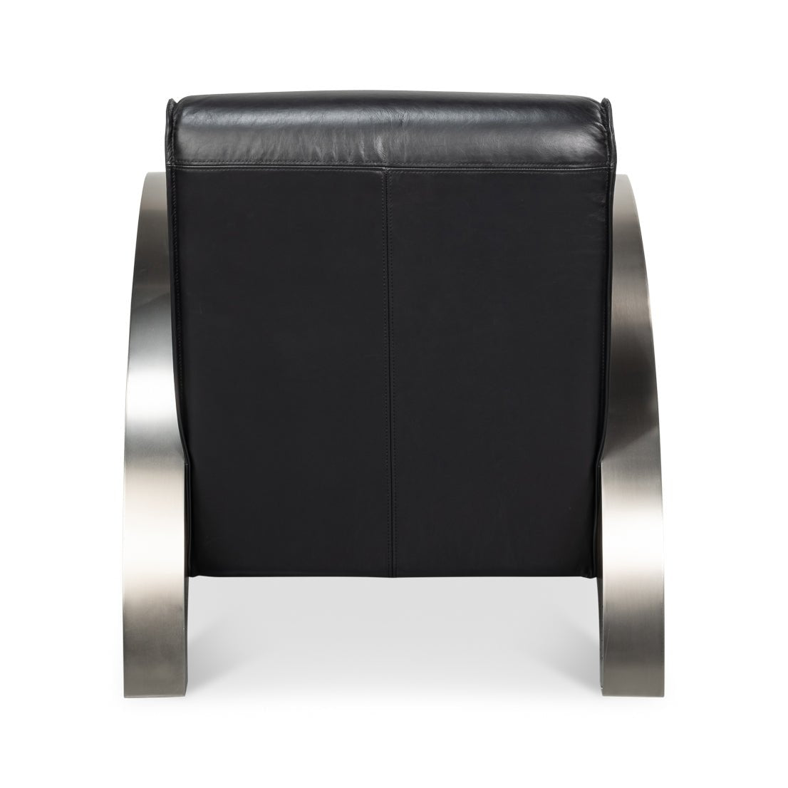 Industrial Black Leather Armchair - English Georgian America