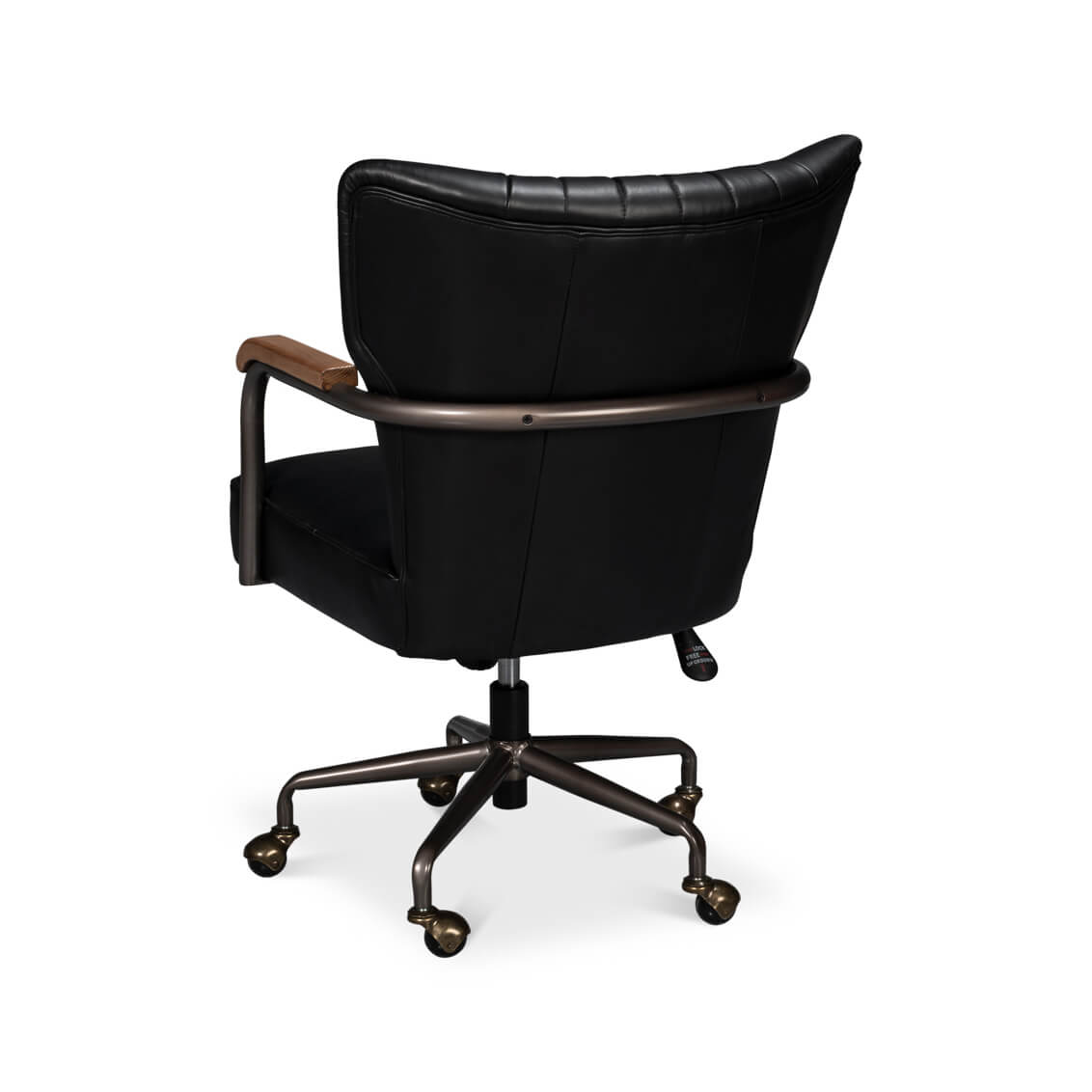 Industrial Black Leather Desk Chair - English Georgian America