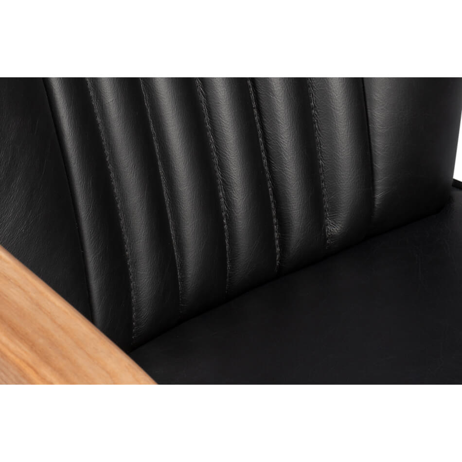 Industrial Black Leather Desk Chair - English Georgian America