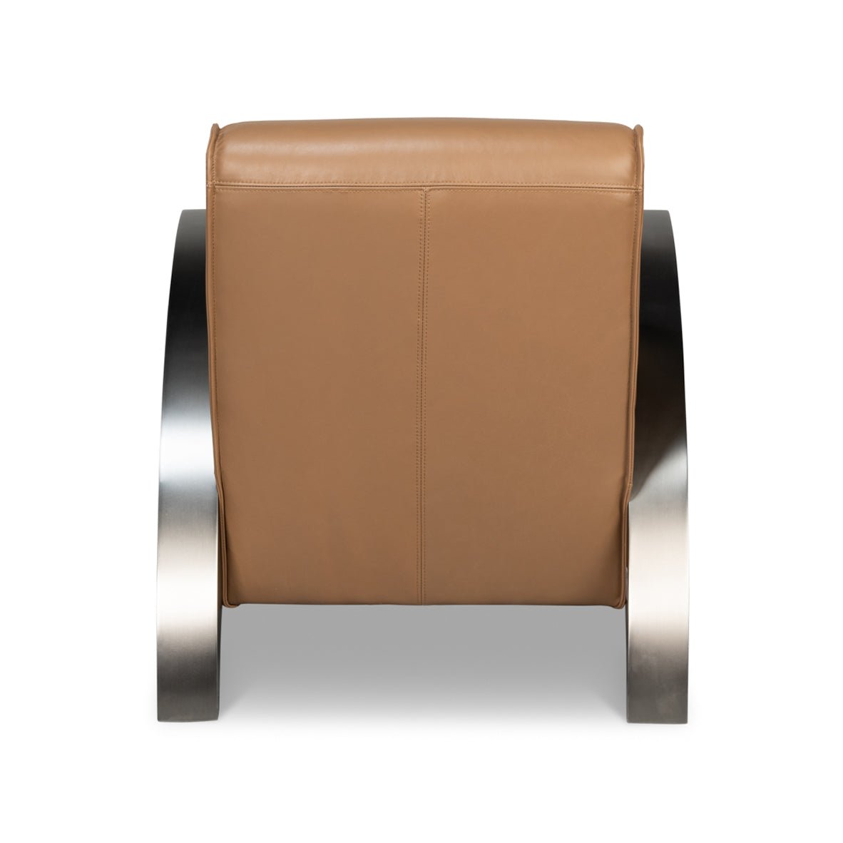 Industrial Brown Leather Armchair - English Georgian America