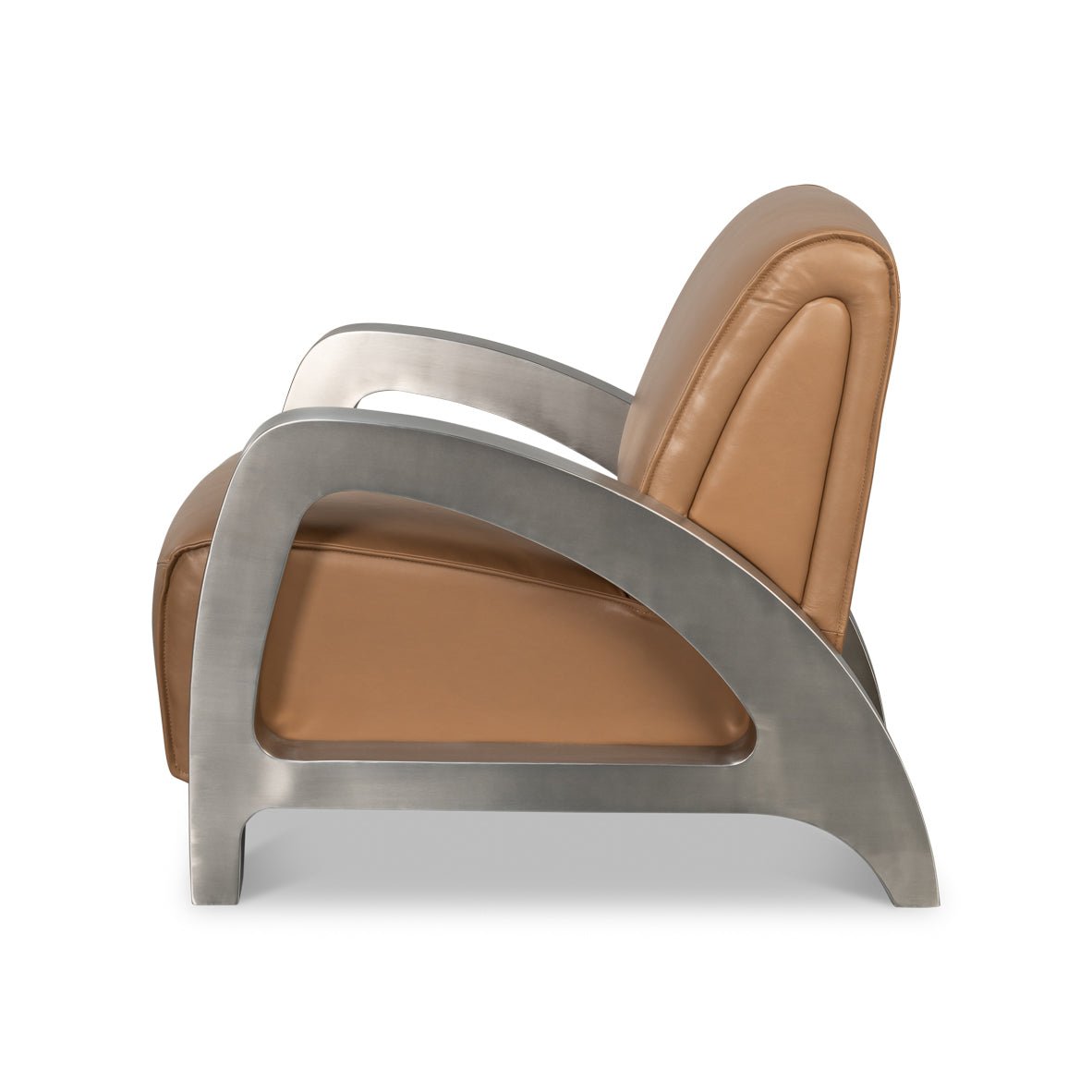 Industrial Brown Leather Armchair - English Georgian America