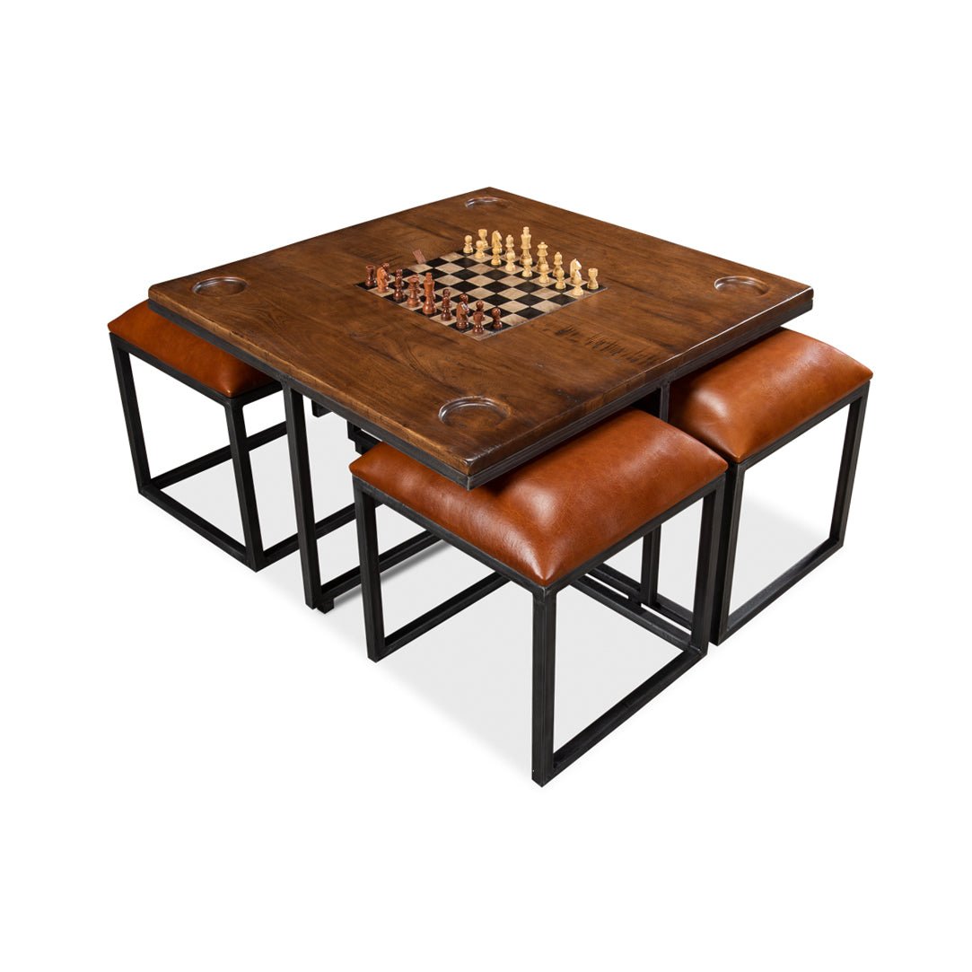 Industrial Coffee Table Game Table - English Georgian America