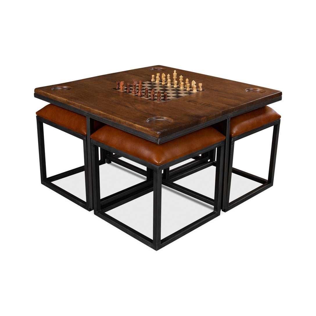 Industrial Coffee Table Game Table - English Georgian America