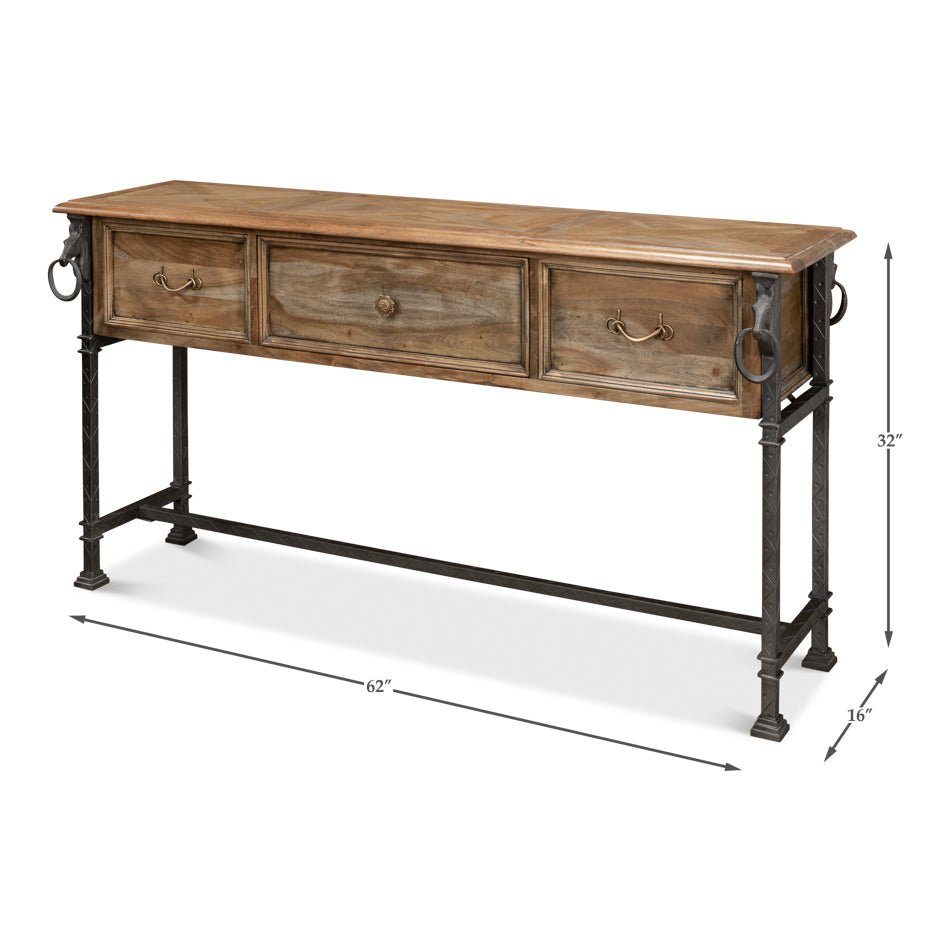 Industrial Equestrian Console Table - English Georgian America