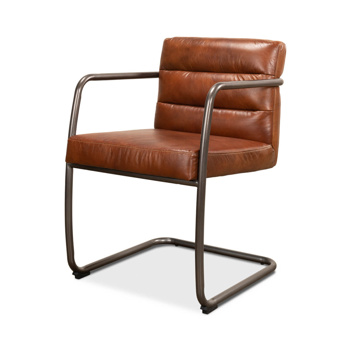 Industrial Leather Armchair - English Georgian America