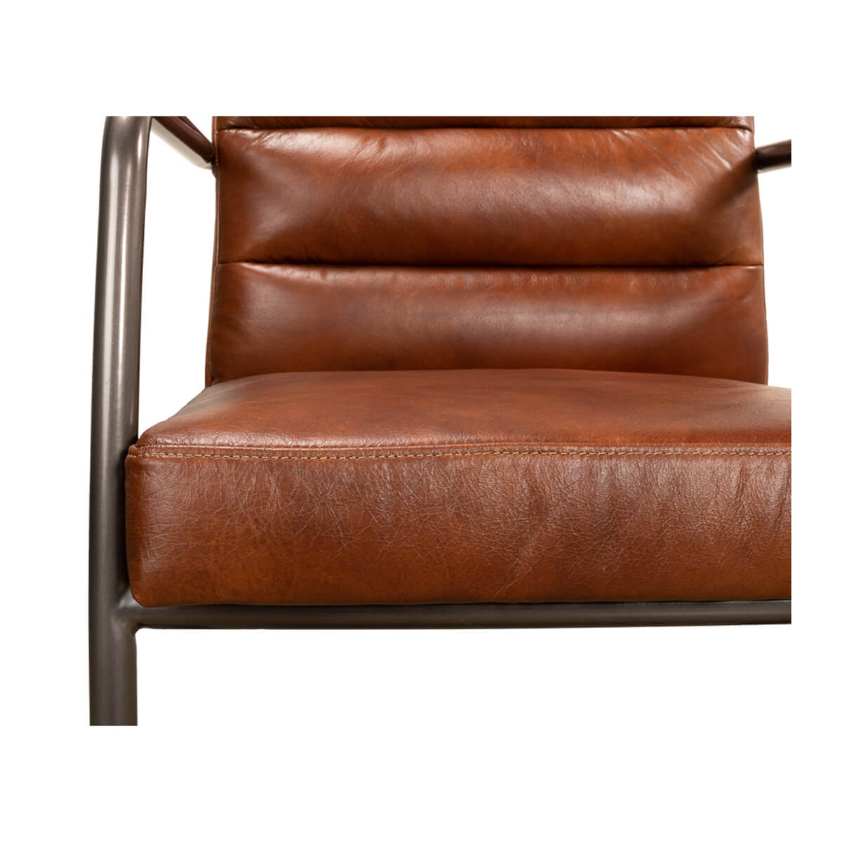 Industrial Leather Armchair - English Georgian America