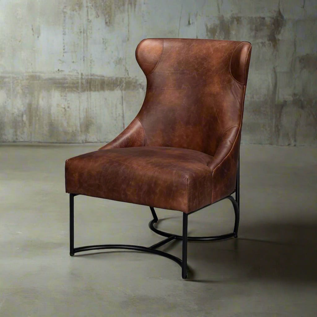 Industrial Leather Lounge Chair - English Georgian America