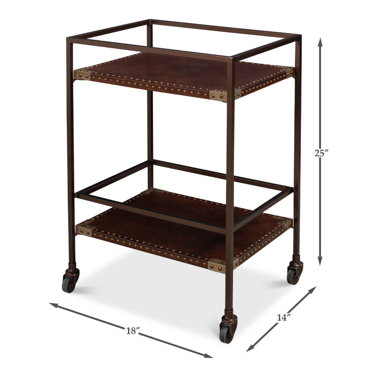 Industrial Leather Trolley - English Georgian America