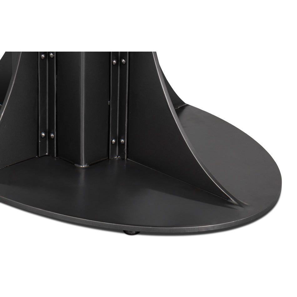 Industrial Modern Oval Dining Table - English Georgian America