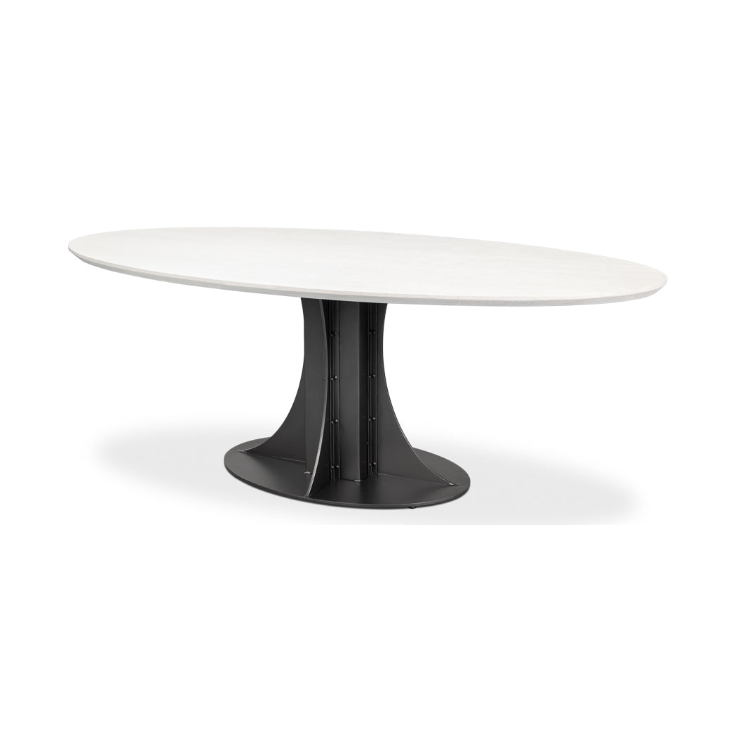 Industrial Modern Oval Dining Table - English Georgian America