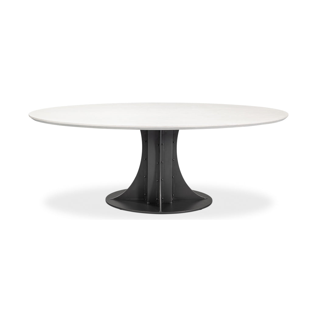 Industrial Modern Oval Dining Table - English Georgian America