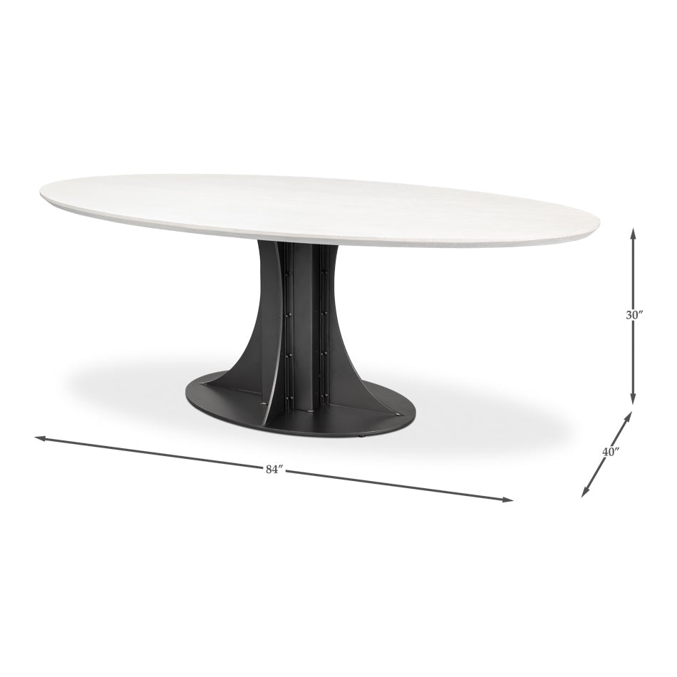 Industrial Modern Oval Dining Table - English Georgian America