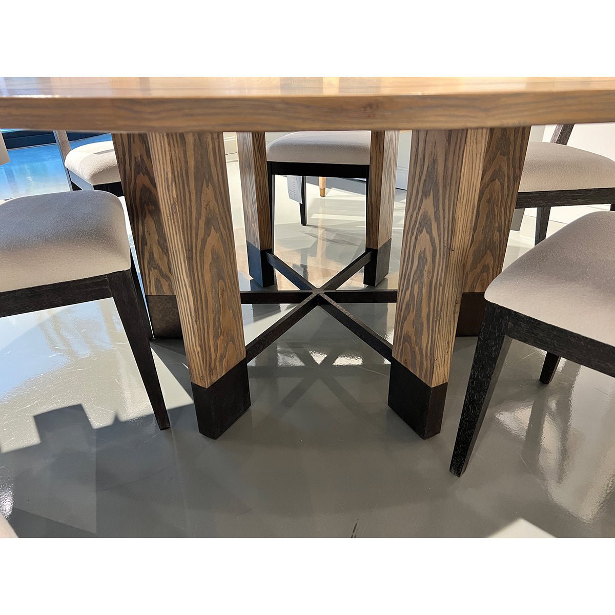 Industrial Modern Round Dining Table - English Georgian America