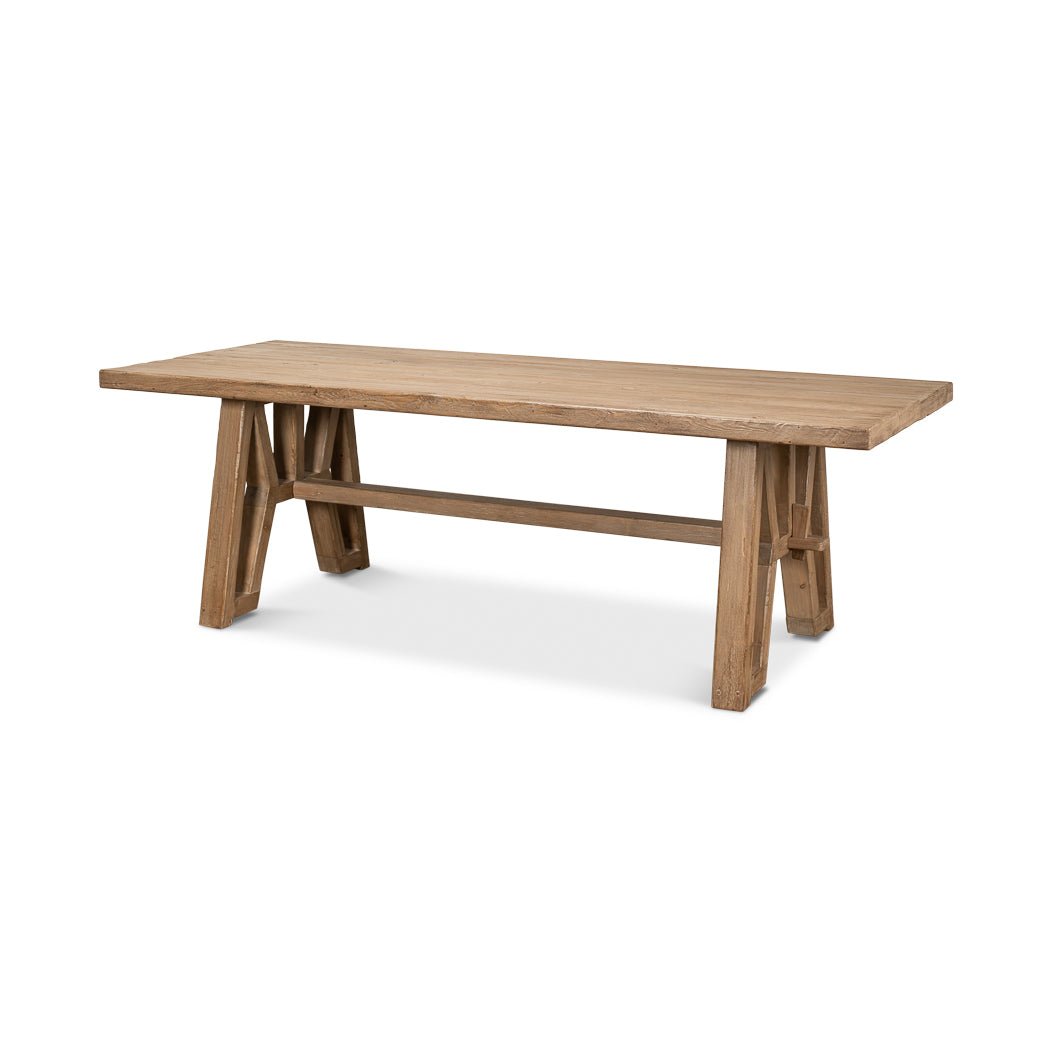 Industrial Reclaimed Wood Farm Table - English Georgian America