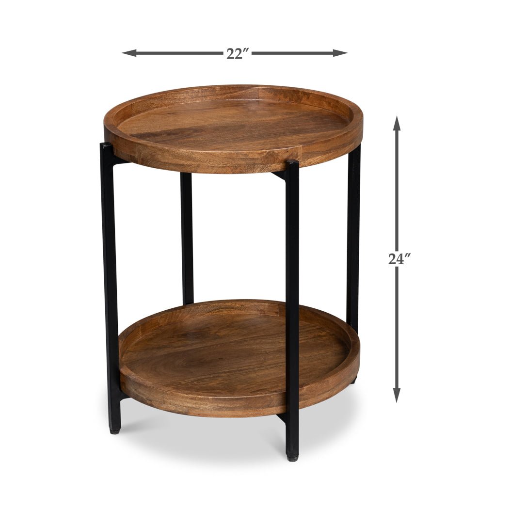 Industrial Round Side Table - English Georgian America