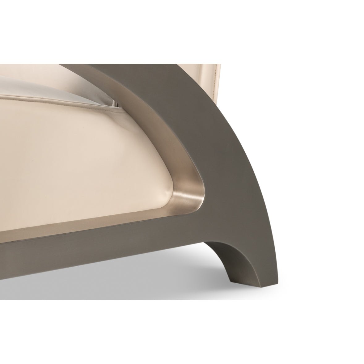 Industrial White Leather Armchair - English Georgian America