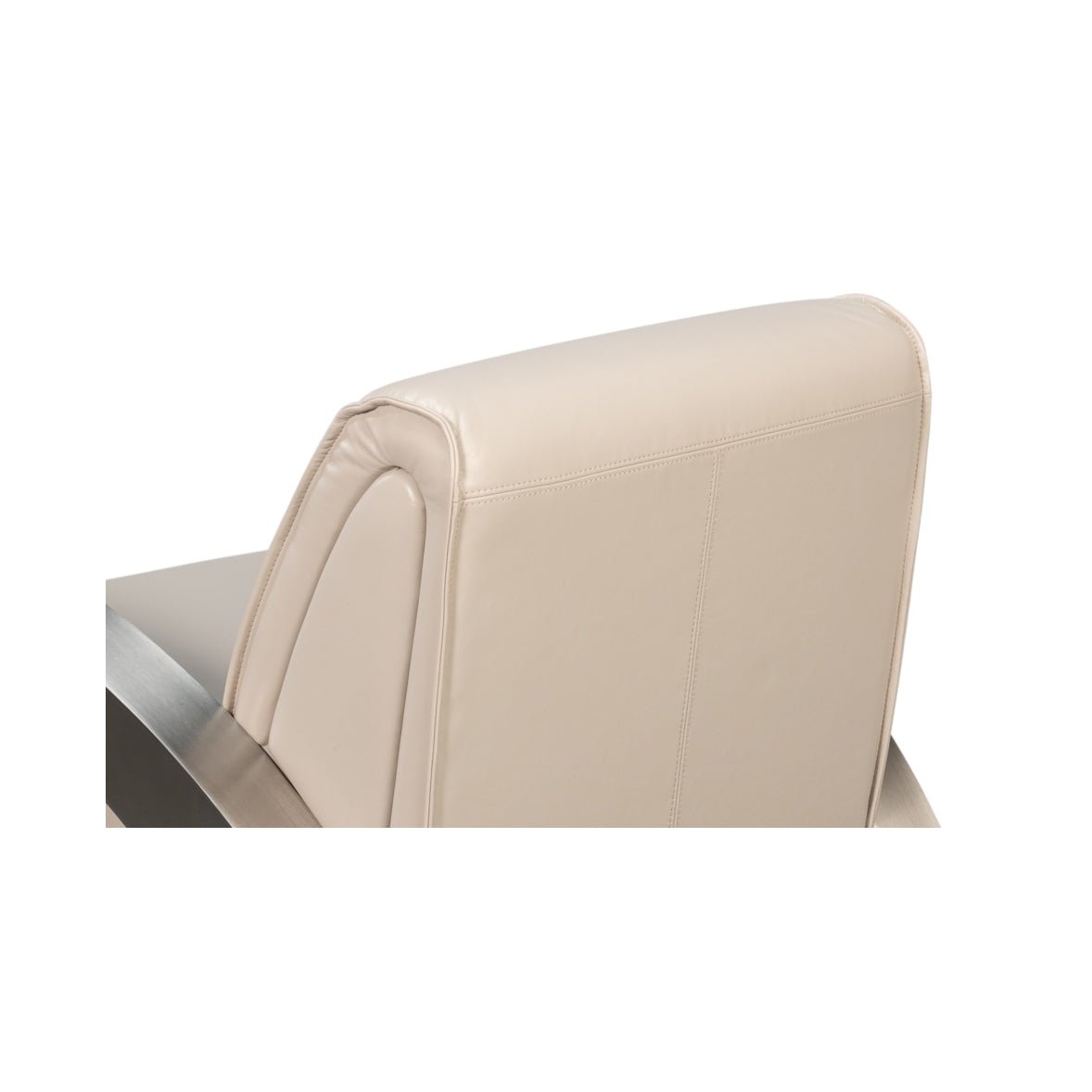 Industrial White Leather Armchair - English Georgian America