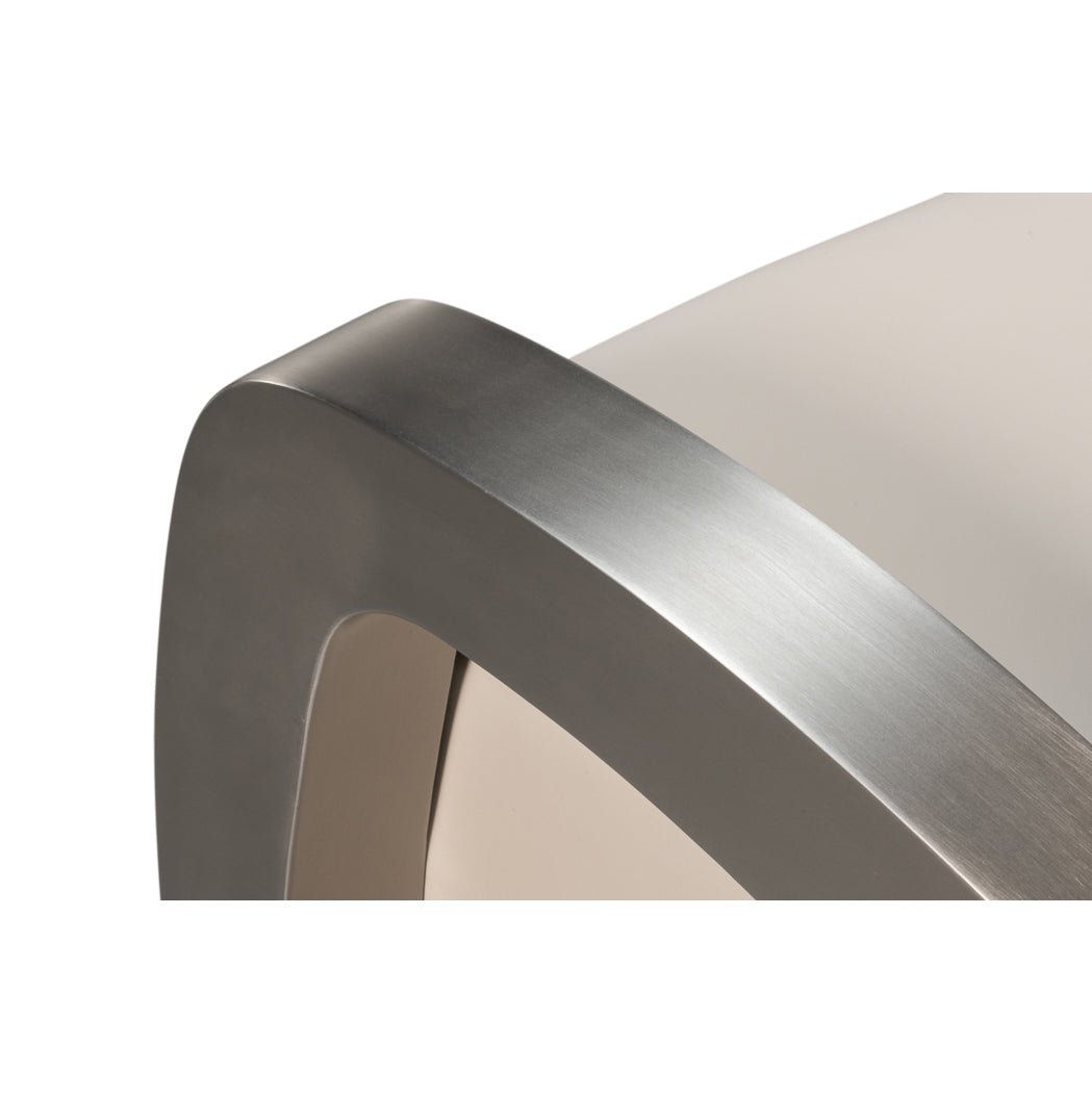 Industrial White Leather Armchair - English Georgian America