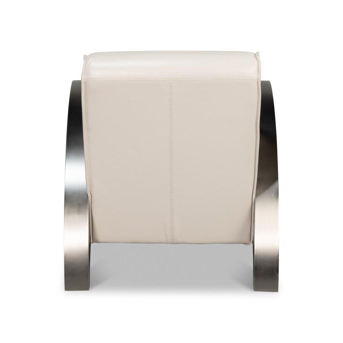 Industrial White Leather Armchair - English Georgian America