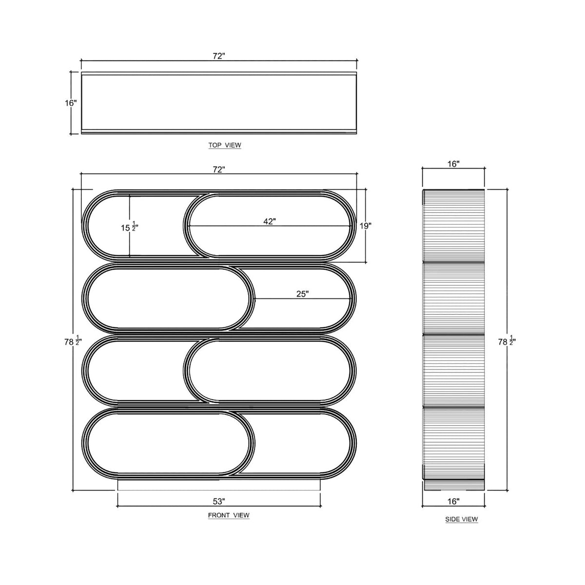 Infinity Modern Open Bookcase - English Georgian America
