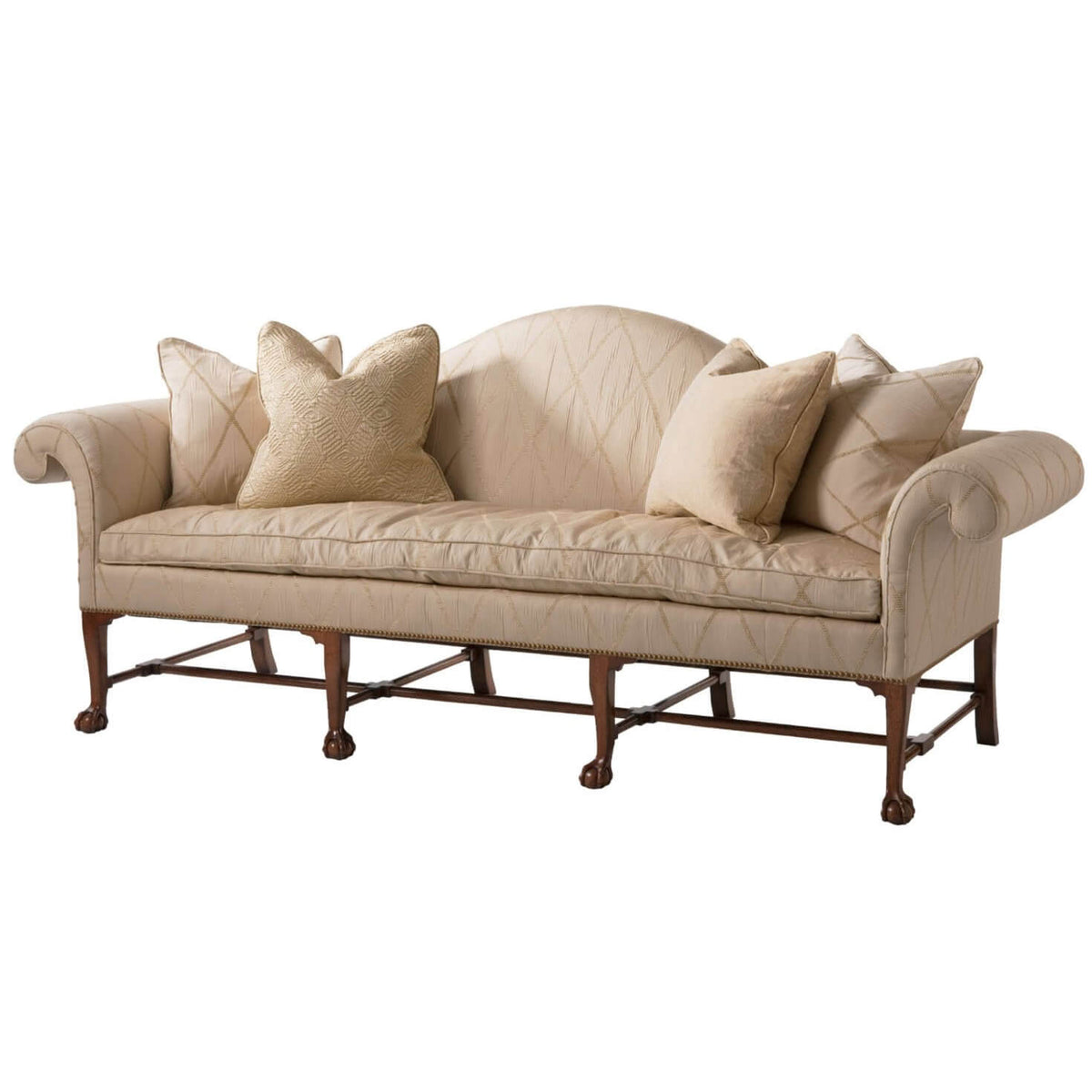 Irish Camelback Sofa - 95 - English Georgian America