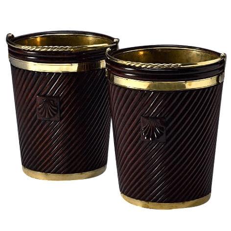 Irish Shell Carved Peat Bucket - English Georgian America