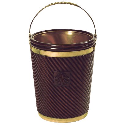 Irish Shell Carved Peat Bucket - English Georgian America