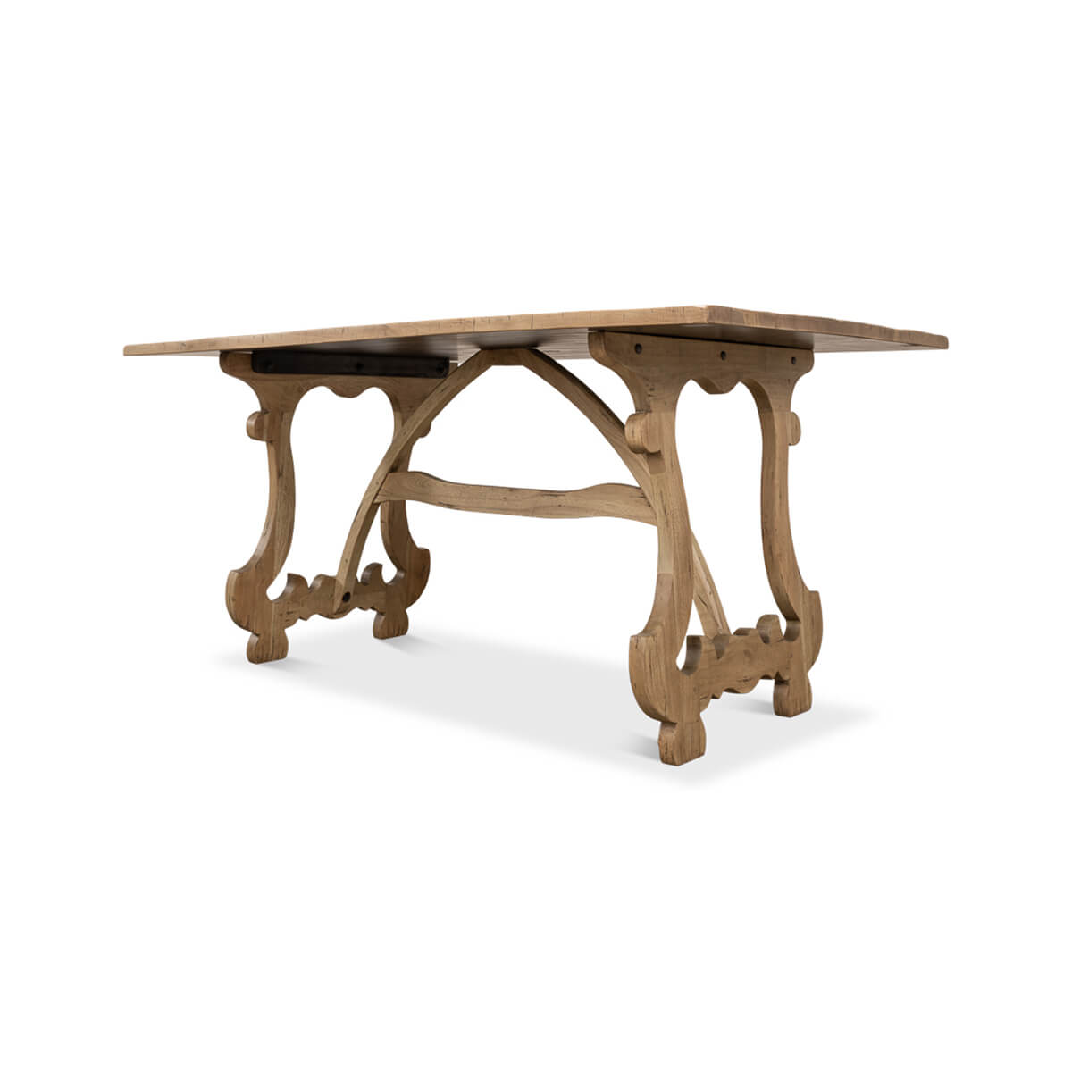 Italian Country Trestle End Dining Table - English Georgian America