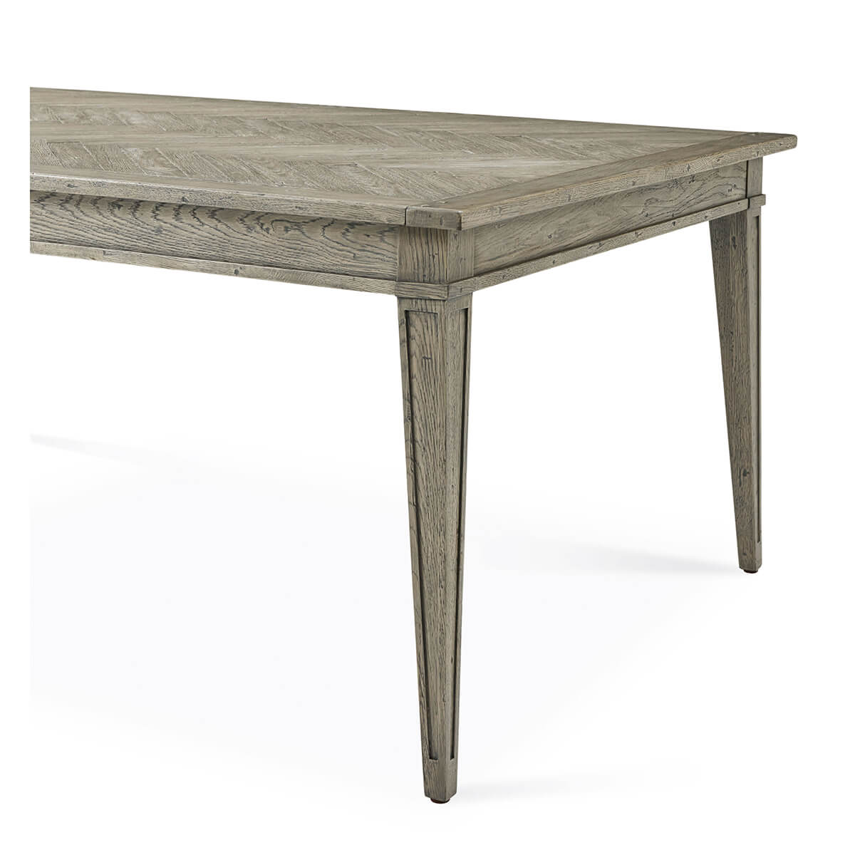 Italian Herringbone Extension Table - Grey Oak - English Georgian America