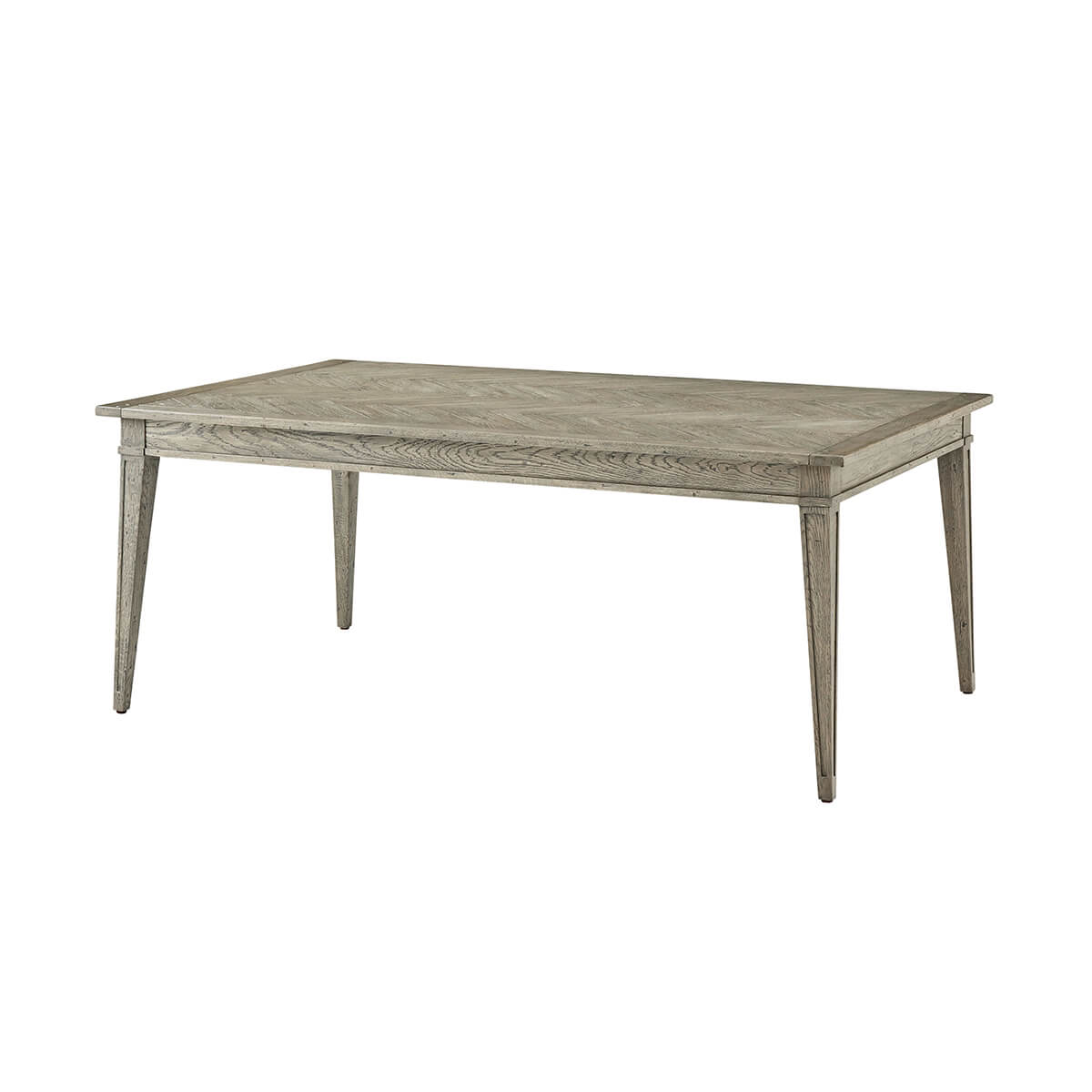 Italian Herringbone Extension Table - Grey Oak - English Georgian America