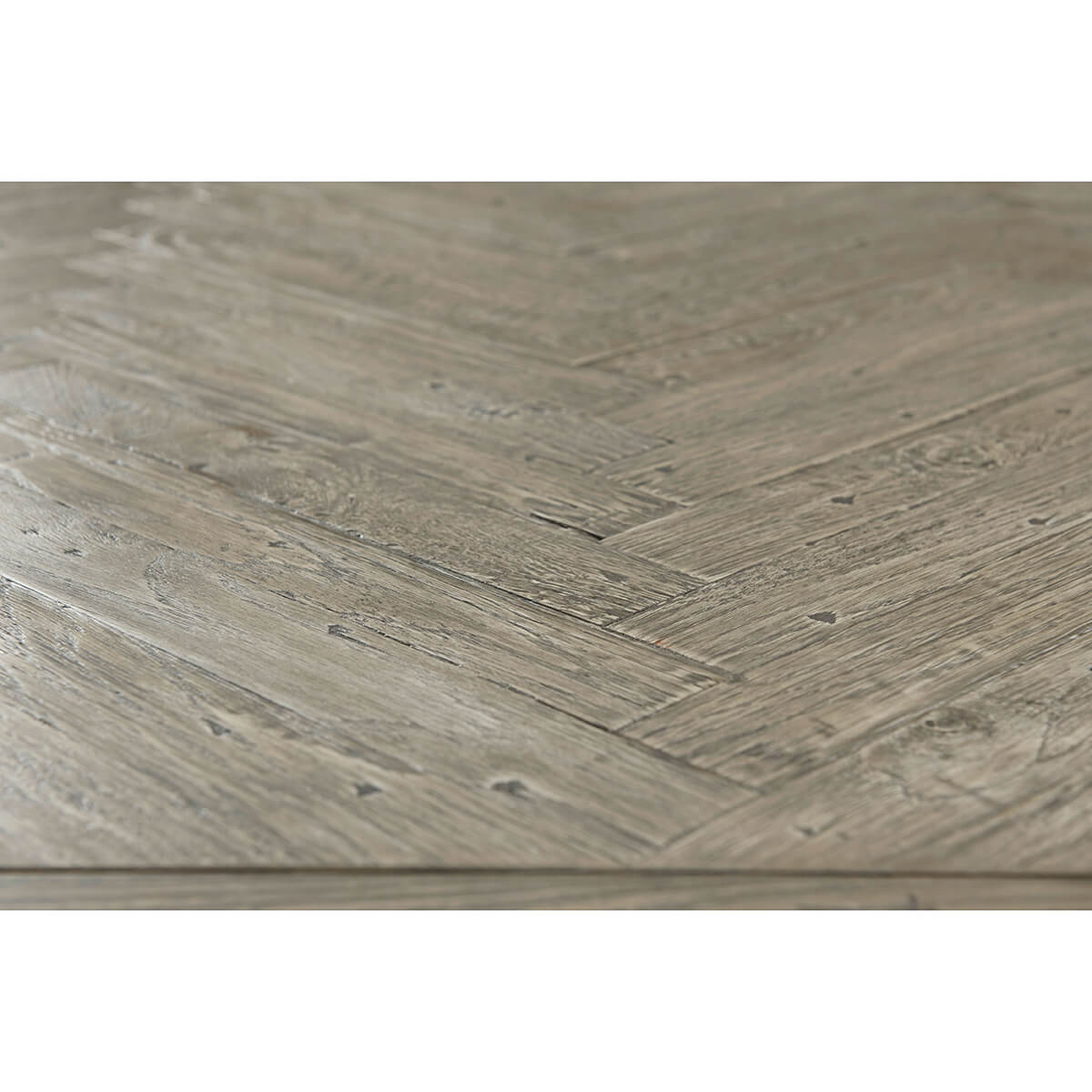 Italian Herringbone Extension Table - Grey Oak - English Georgian America