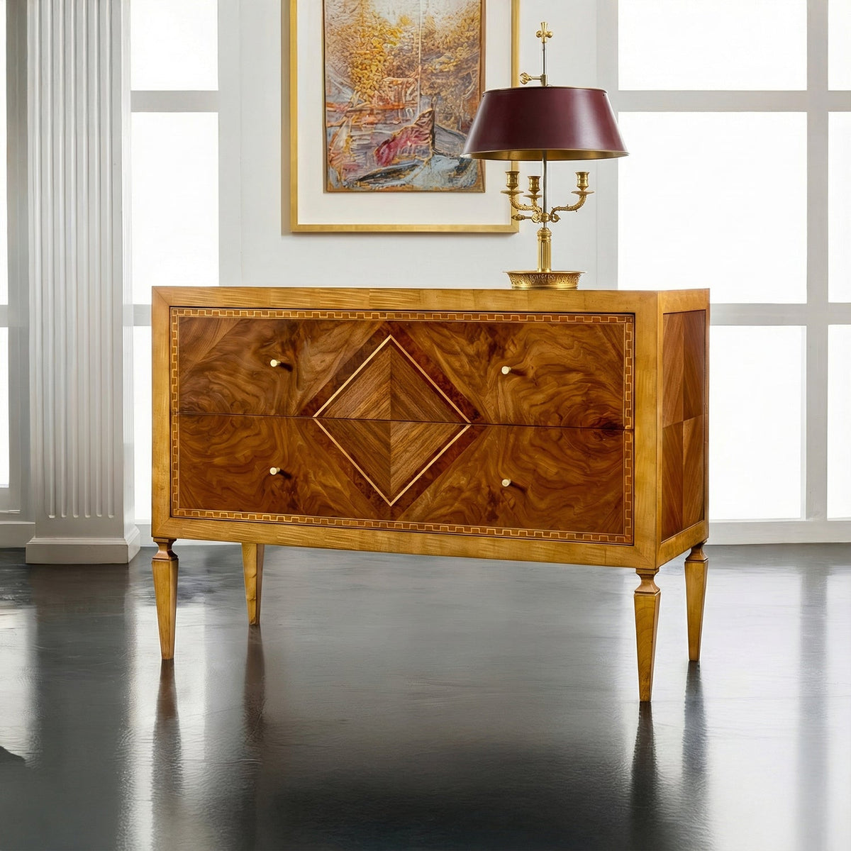 Italian Louis XVI Inlaid Dresser - English Georgian America