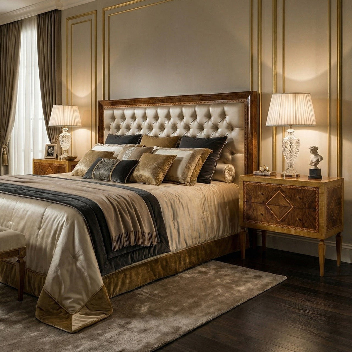 Italian Louis XVI Inlaid Nightstand - English Georgian America