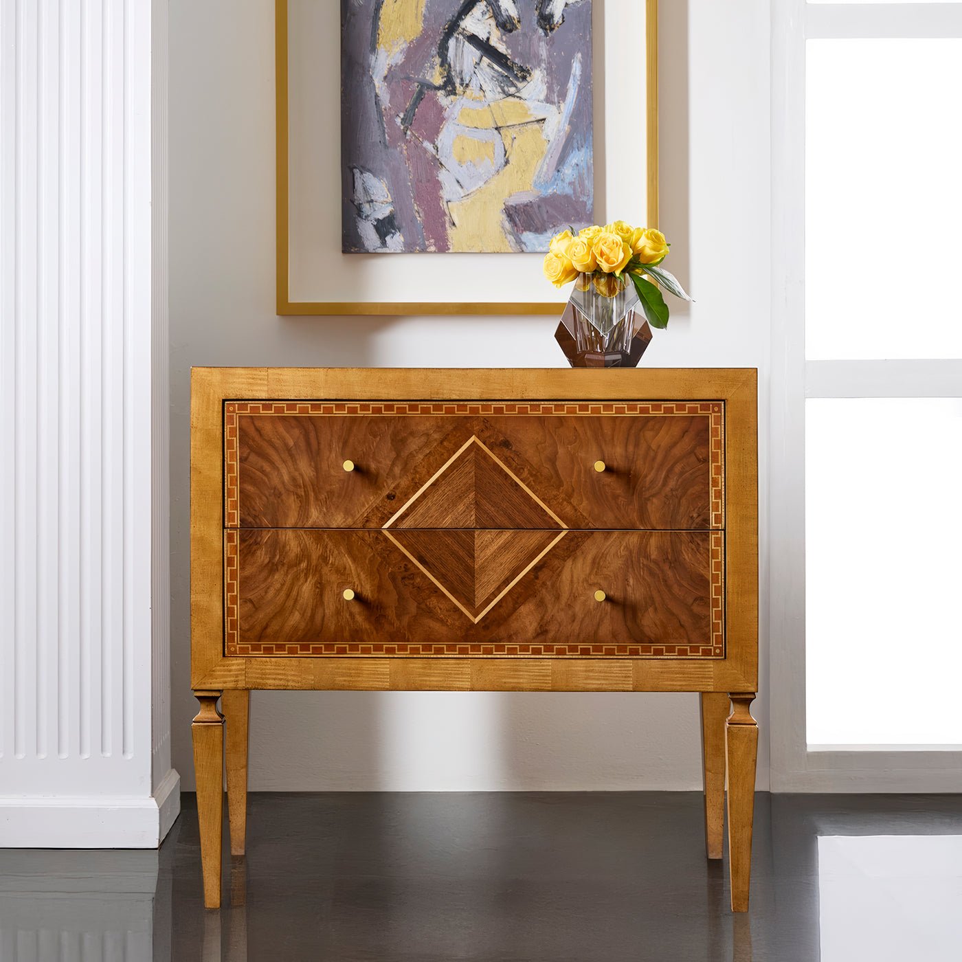 Italian Louis XVI Inlaid Nightstand - English Georgian America