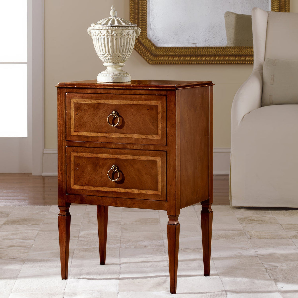 Italian Louis XVI Walnut Bedside Chest - English Georgian America