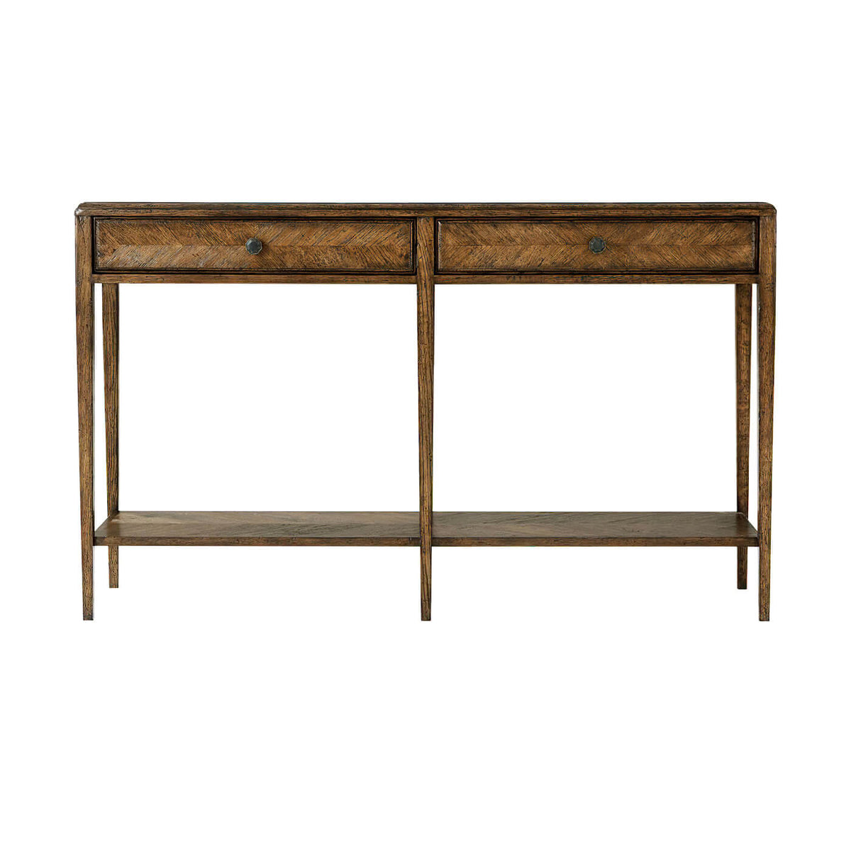 Italian Neo Classic Oak Console Table - English Georgian America