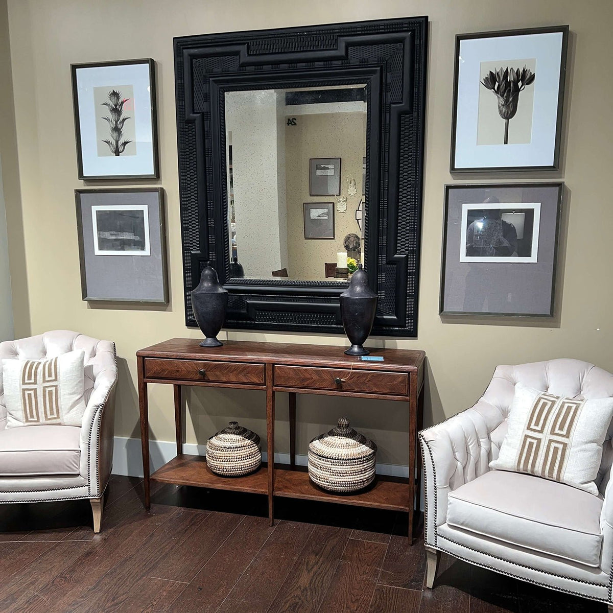 Italian Neo Classic Oak Console Table - English Georgian America