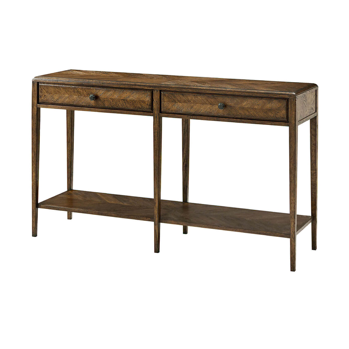 Italian Neo Classic Oak Console Table - English Georgian America