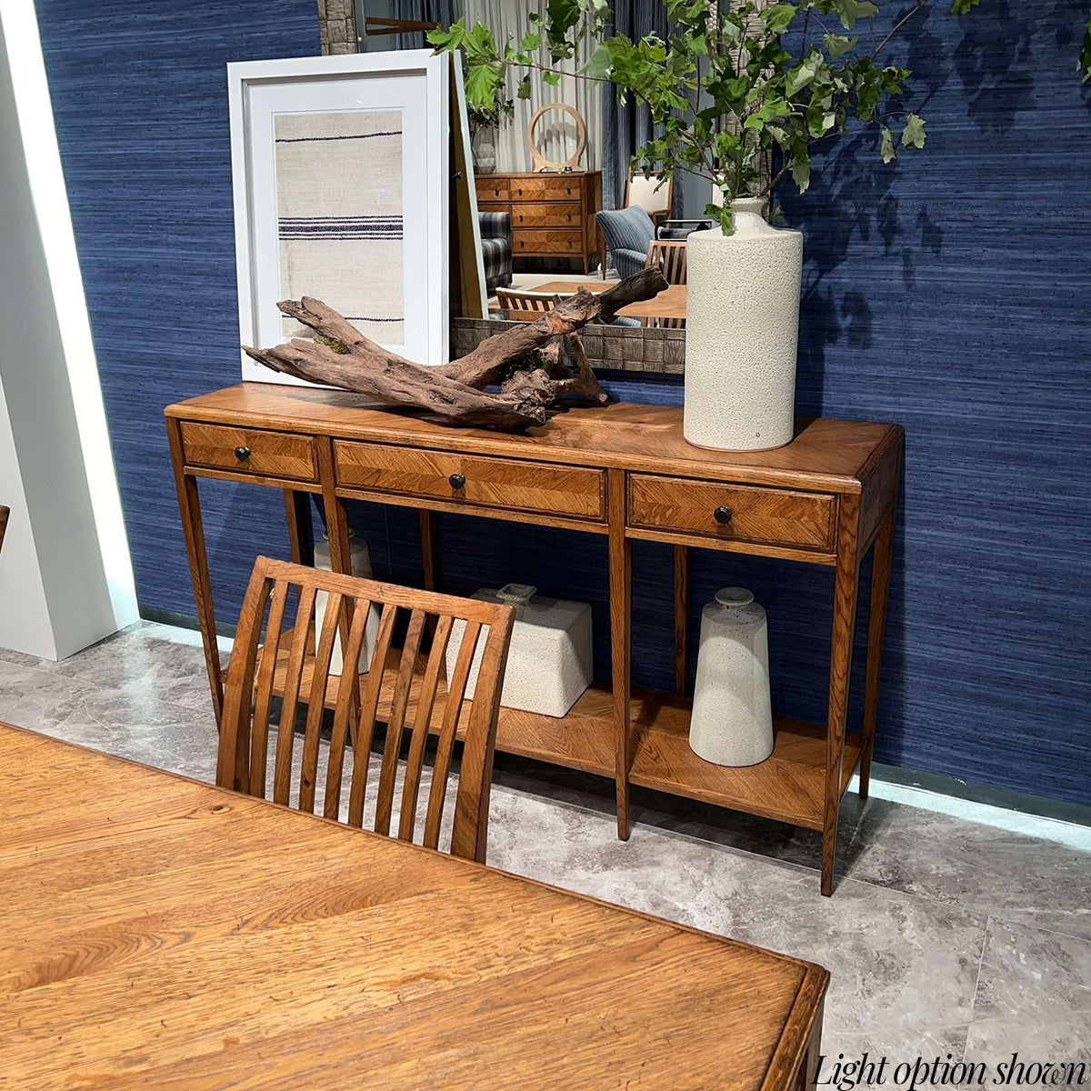 Italian Neo Classic Oak Console Table - English Georgian America