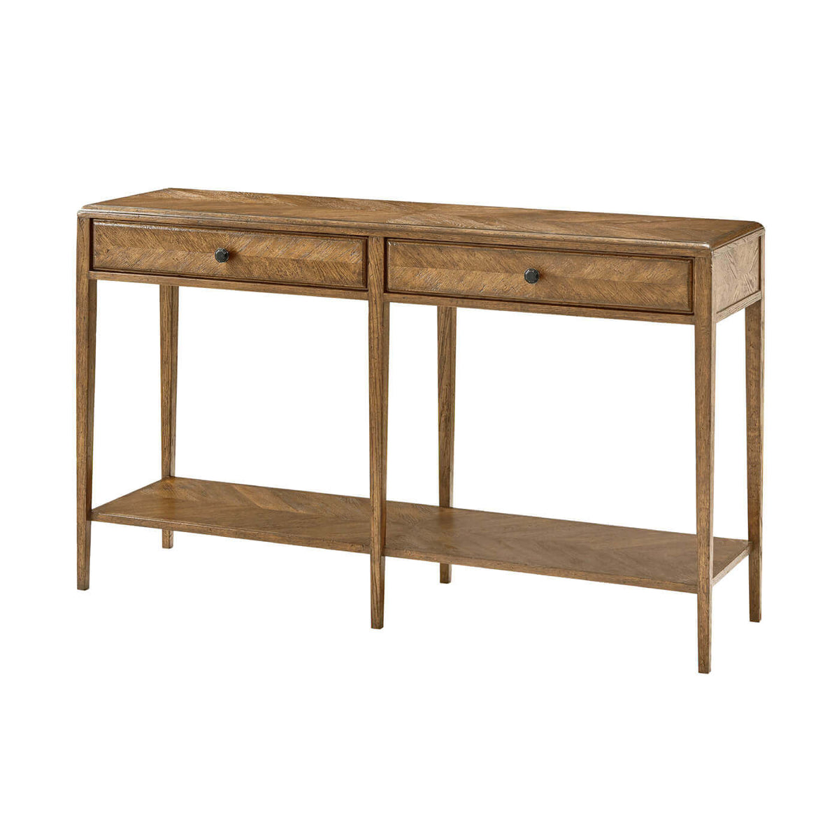 Italian Neo Classic Oak Console Table - Light - English Georgian America