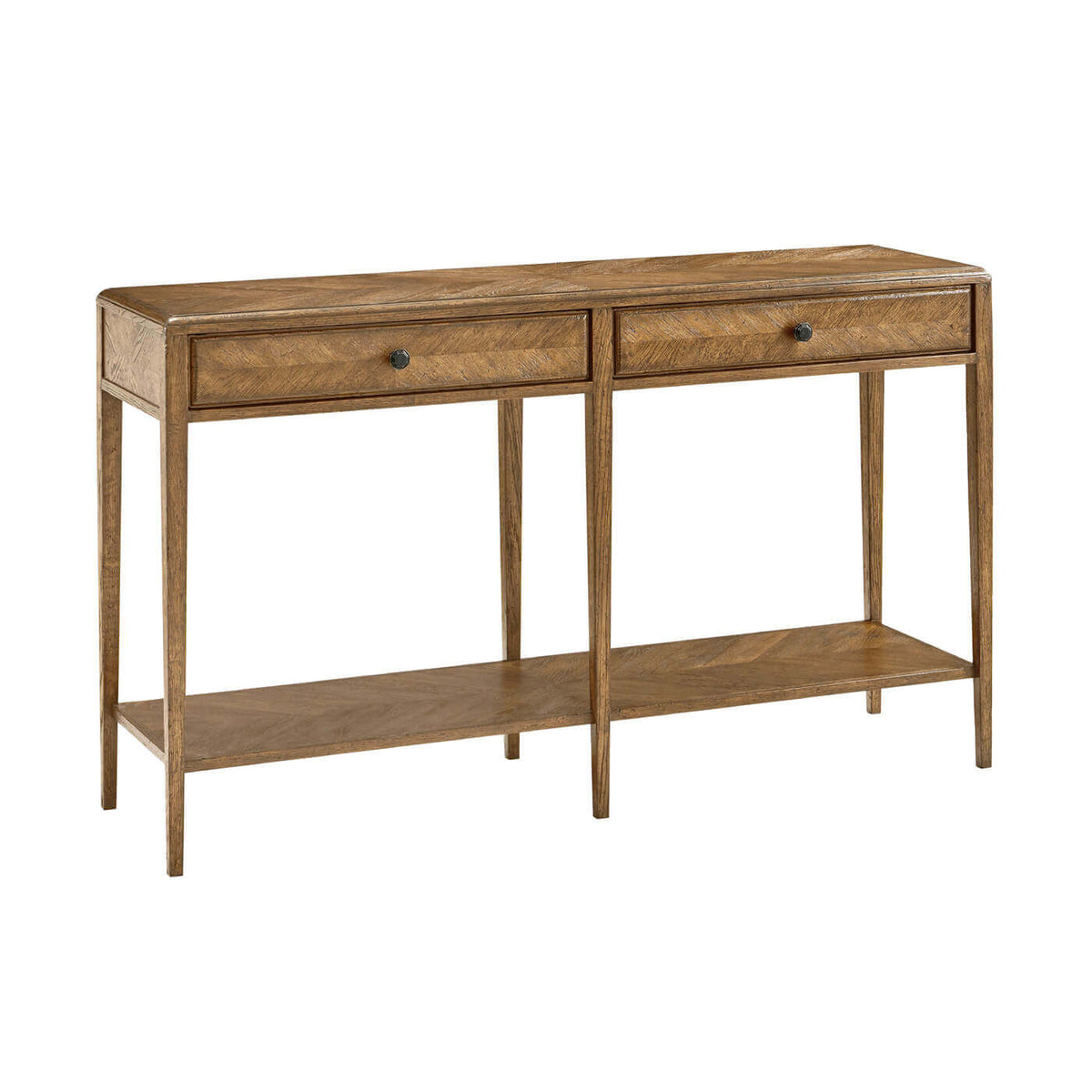 Italian Neo Classic Oak Console Table - Light - English Georgian America